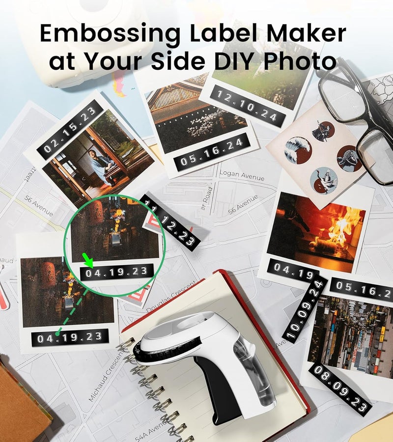 EazeID Embossing Label Maker Machine with Tapes, Manual Embossed Label Maker Vintage, Retro Embosser Labeler Machine 3/8inch 9mm Waterproof-Labels for Scrapbooking Supplies Kids DIY Craft Home Office - Image 4